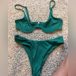 Emerald green underwire bikini set